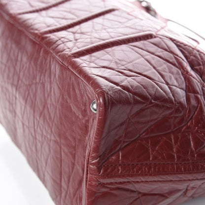 Chanel Aged Calfskin Large Shopping In Moscow Tote Burgundy 12 of 13