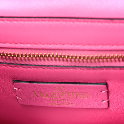 Valentino Garavani Wool Woven Large Roman Stud Shoulder Bag Multicolor Feminine Pink 6 of 8