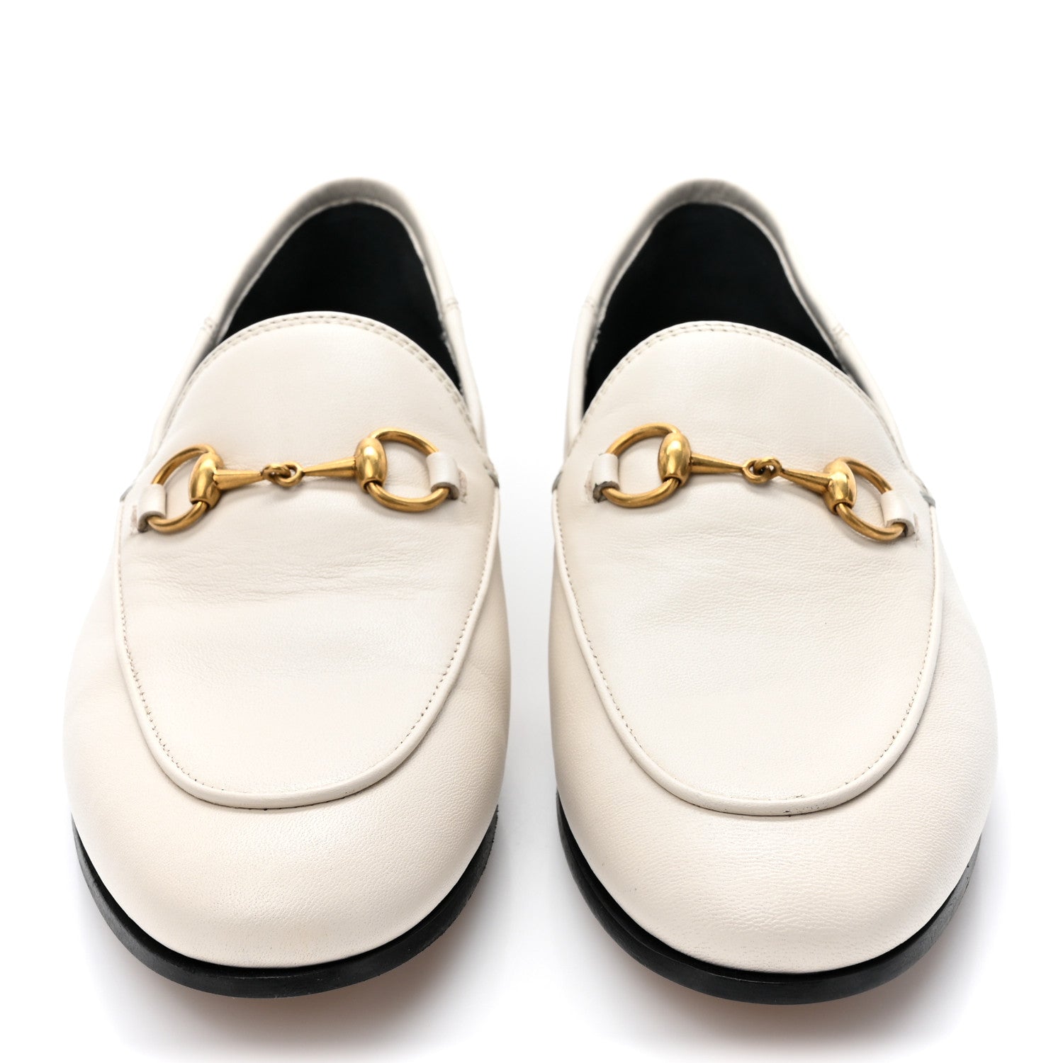 Gucci Lambskin Womens Brixton Horsebit Loafers 37 Mystic White 2 of 13