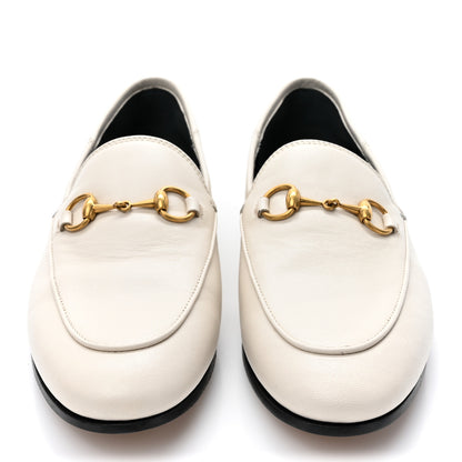Gucci Lambskin Womens Brixton Horsebit Loafers 37 Mystic White 2 of 13