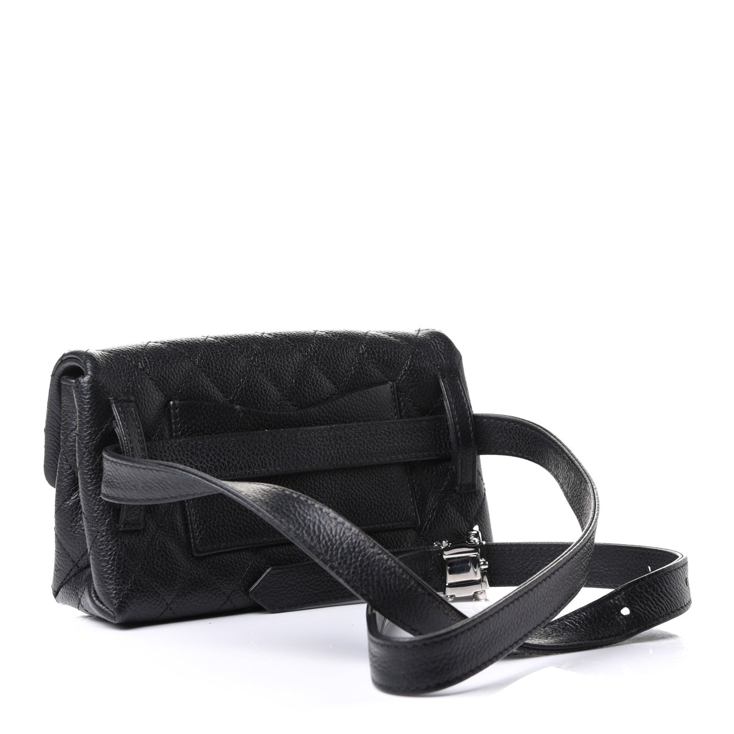 Grained Calfskin Quilted 2.55 Reissue Flap Belt Bag Clutch Black