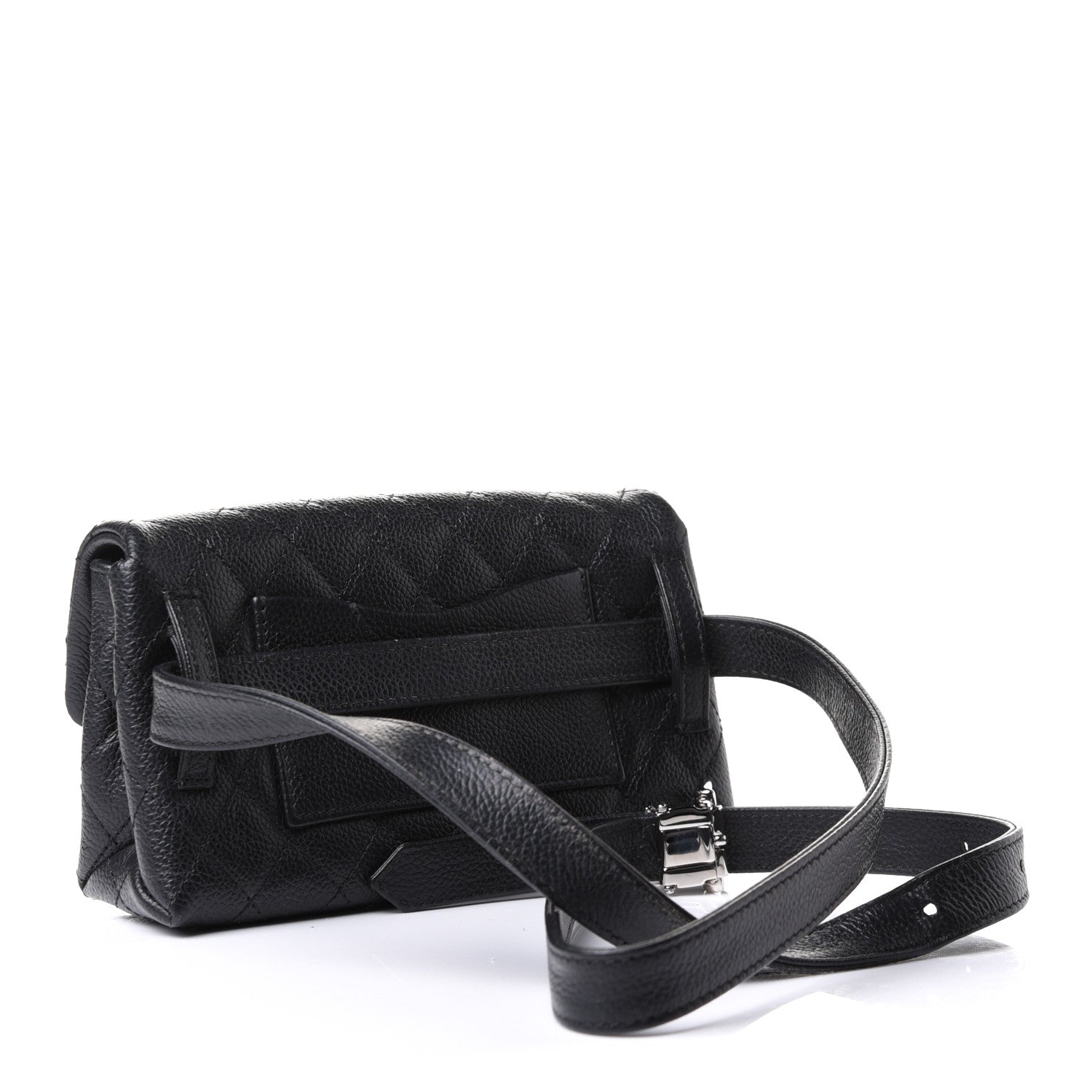 Chanel Grained Calfskin Quilted 2.55 Reissue Flap Belt Bag Clutch Black 3 of 11