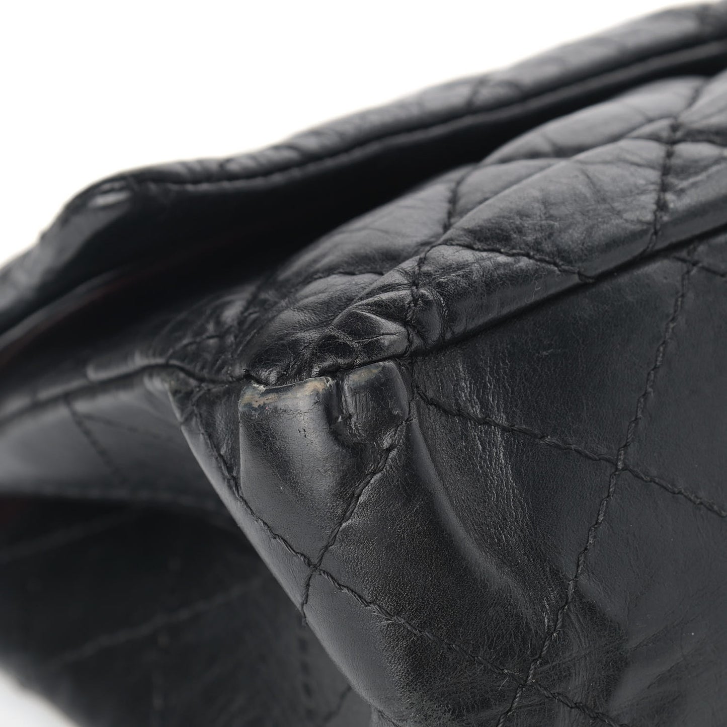 Aged Calfskin Quilted 2.55 Reissue 227 Flap Black