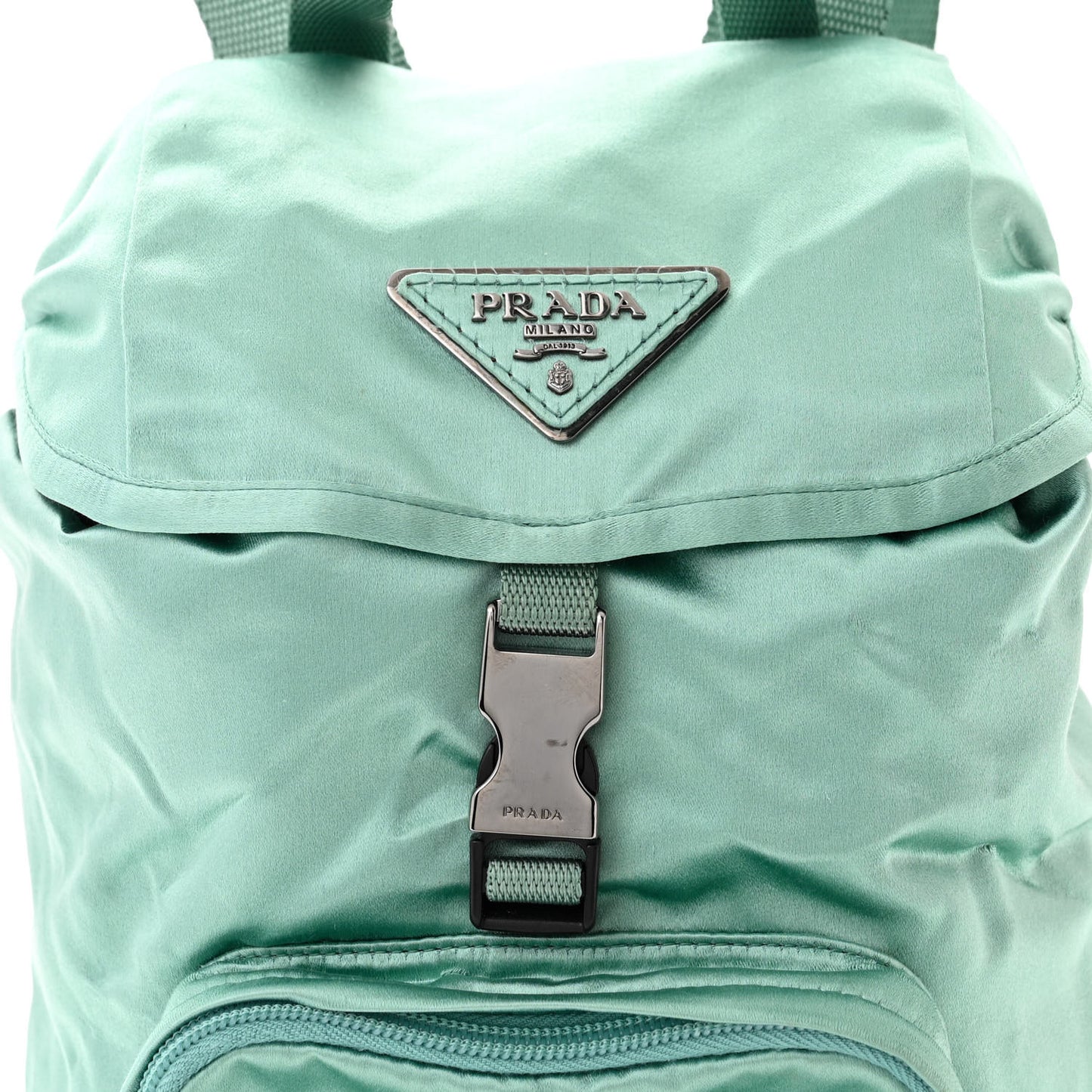 Satin Single Snap Buckle Backpack Menta