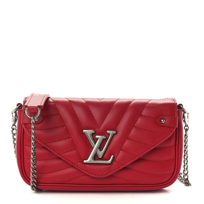 Louis Vuitton Calfskin New Wave Chain Pochette Scarlet 1 of 10