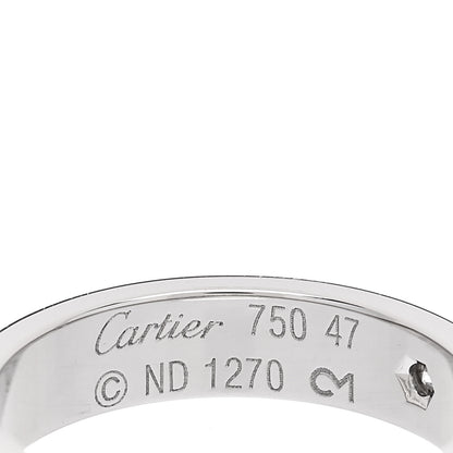Cartier 18K White Gold Diamond 4mm LOVE Wedding Band Ring 47 4 4 of 5