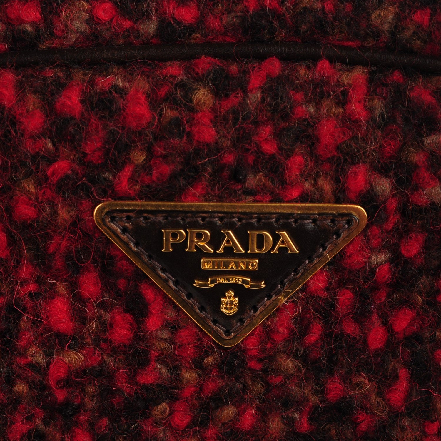 Prada Wool Boucle Vitello Vintage Bowler 6 of 10
