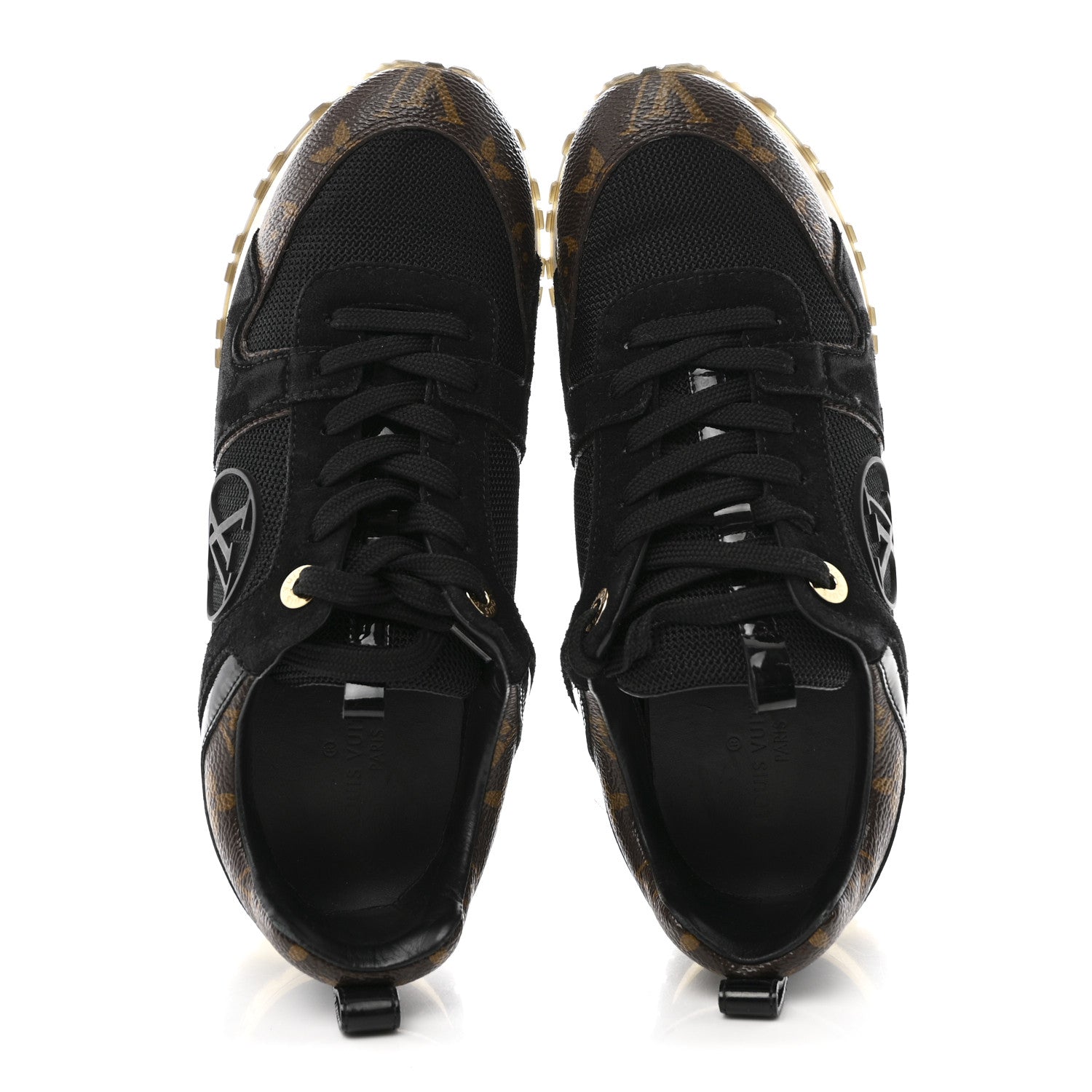 Louis Vuitton Suede Monogram Run Away Sneakers 36 Black 2 of 9