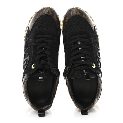 Louis Vuitton Suede Monogram Run Away Sneakers 36 Black 2 of 9
