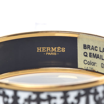 Hermes Enamel Printed Wide Balcons du Guadalquivir Bracelet 65 Black 4 of 7