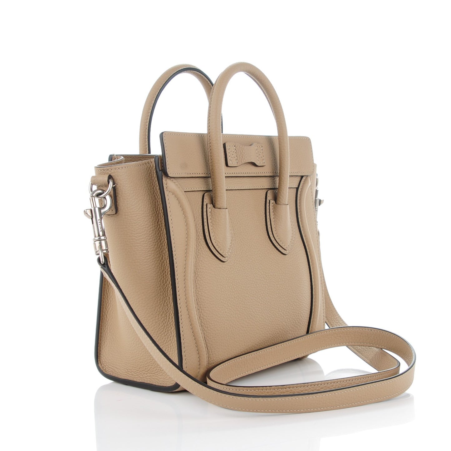Drummed Calfskin Nano Luggage Dune