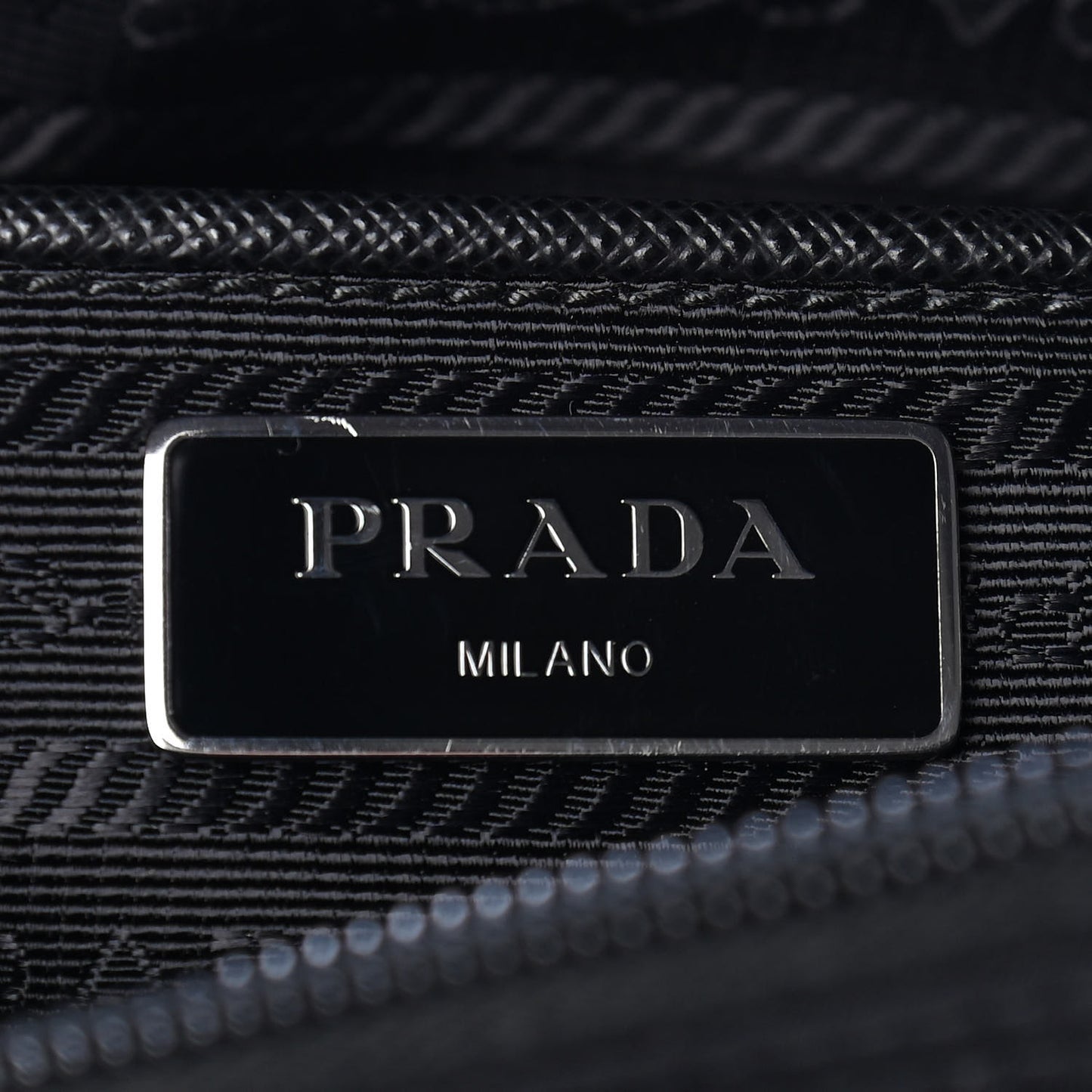 Nylon Vela Saffiano Single Buckle Messenger Shoulder Bag Black
