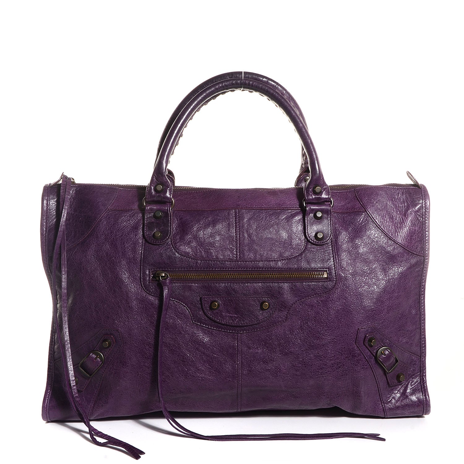 Balenciaga Agneau Classic Hardware Work Raisin 1 of 8