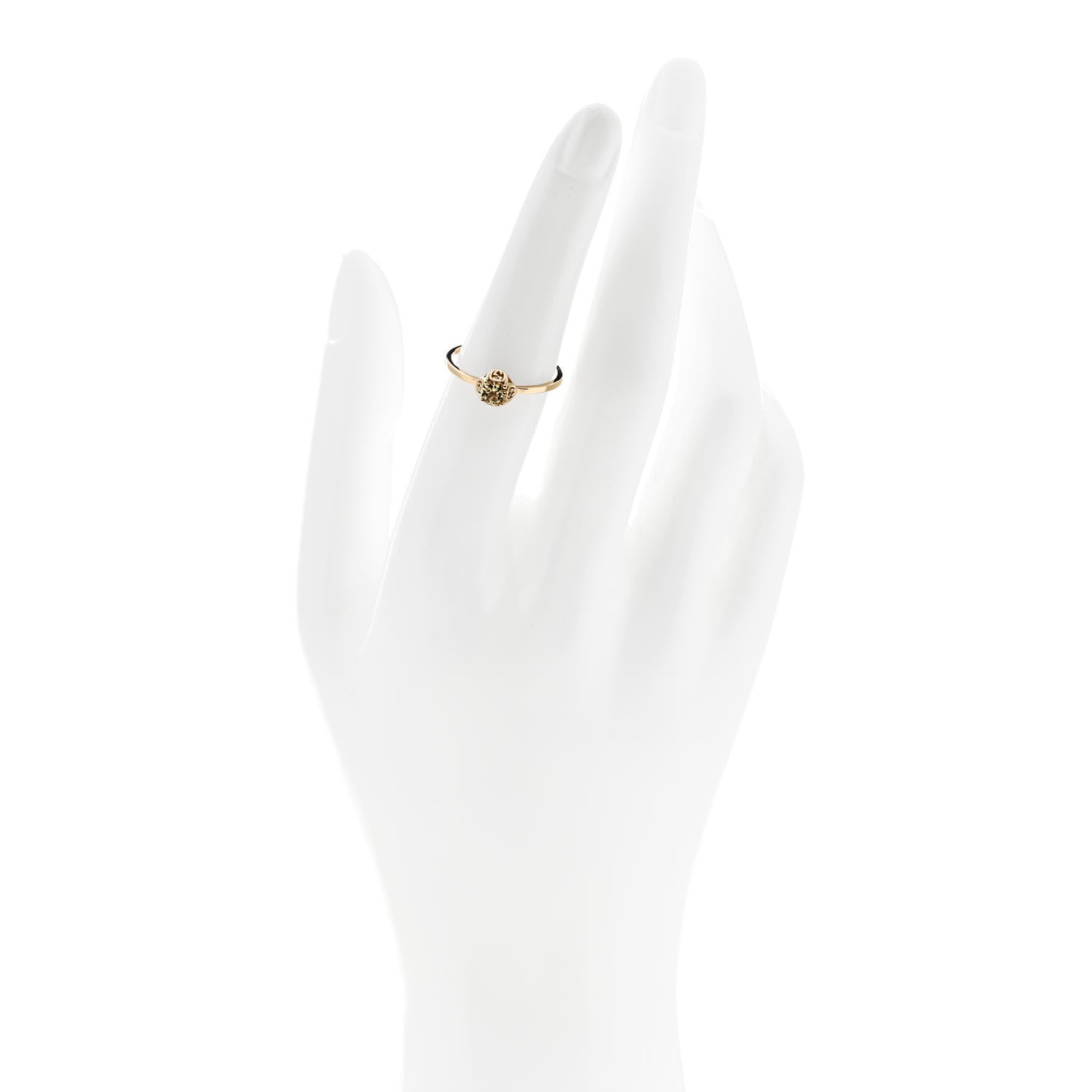 Gucci 18K Yellow Gold Beryl Interlocking G Ring 53 6.25 2 of 5