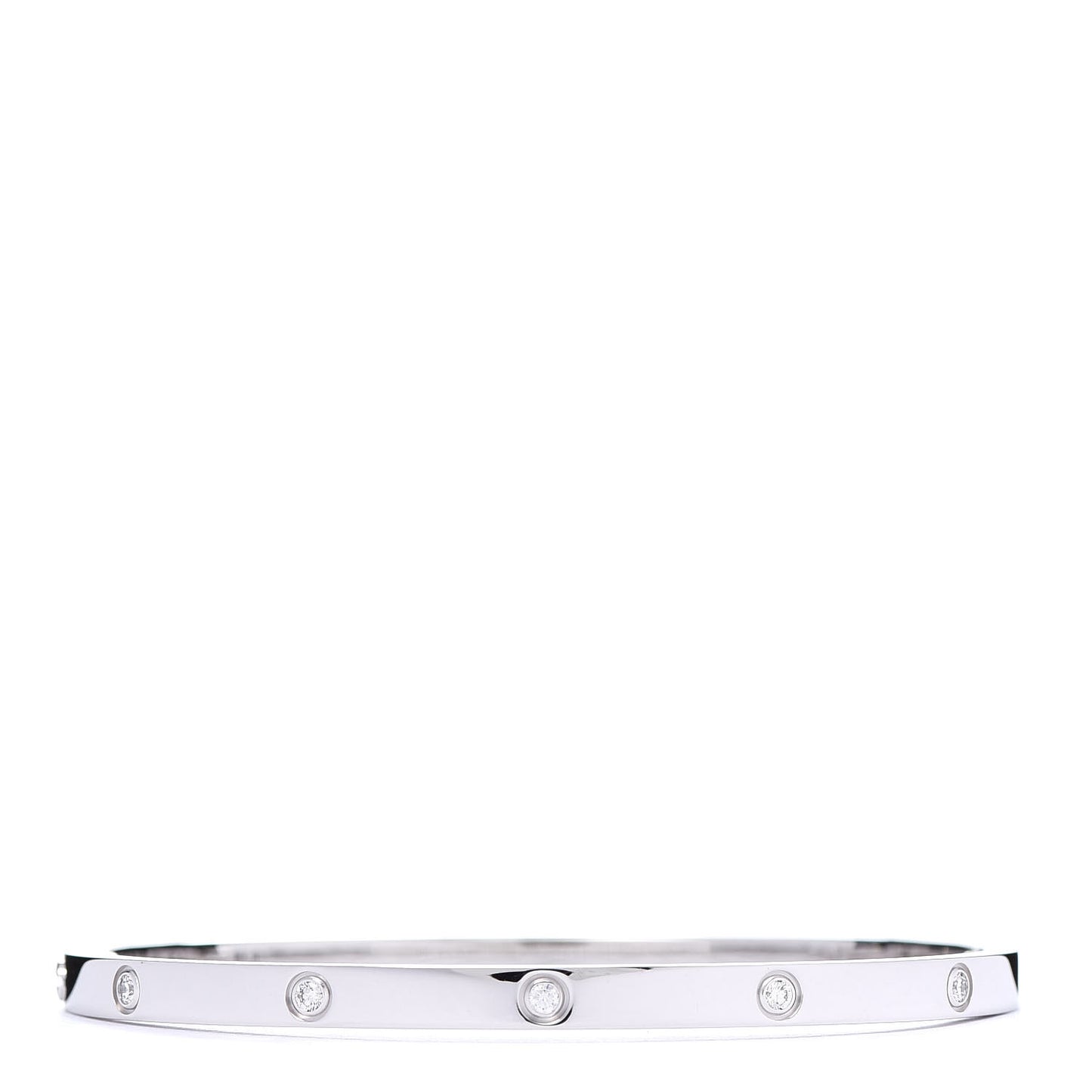 18K White Gold 10 Diamond Small LOVE Bracelet 16