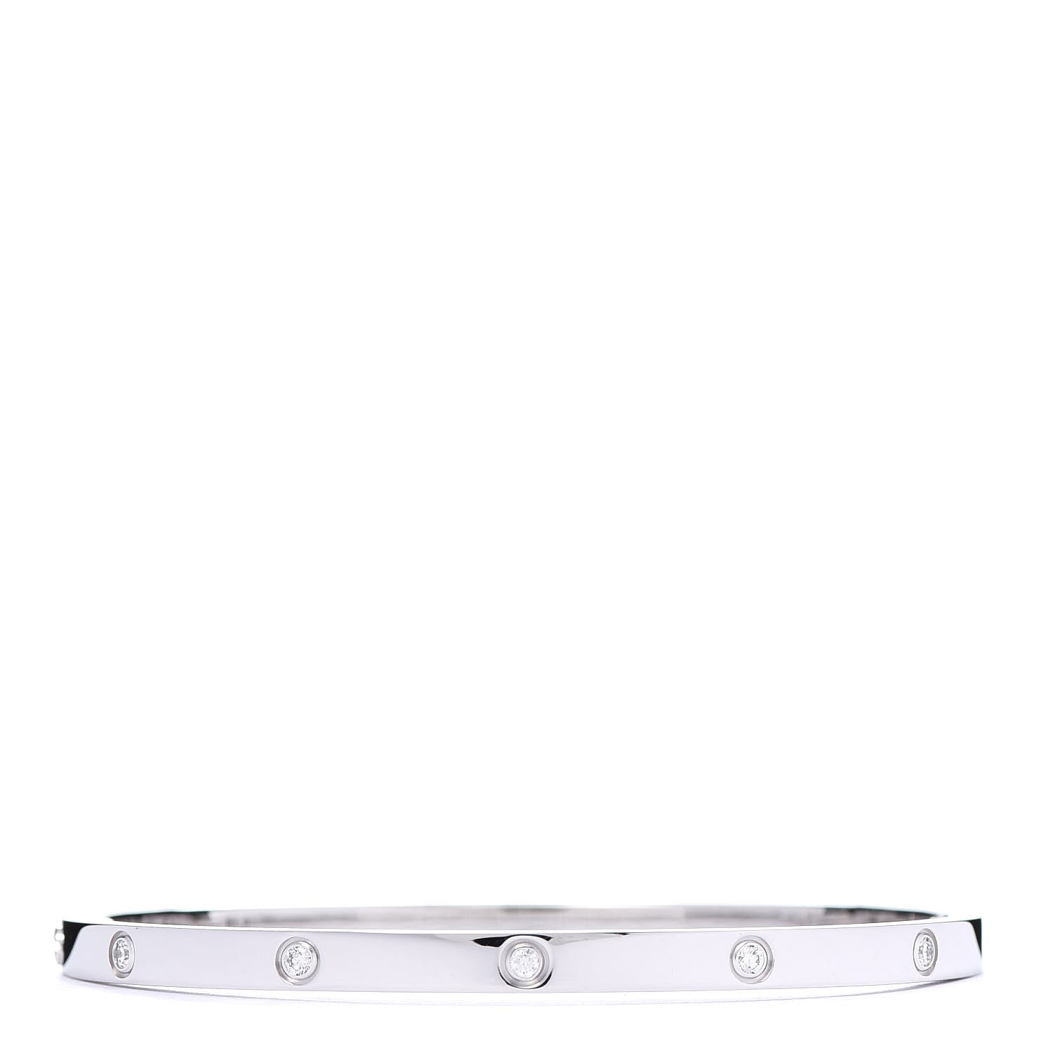 Cartier 18K White Gold 10 Diamond Small LOVE Bracelet 16 1 of 7