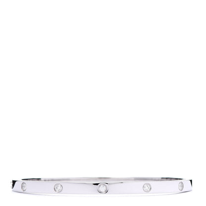 Cartier 18K White Gold 10 Diamond Small LOVE Bracelet 16 1 of 7