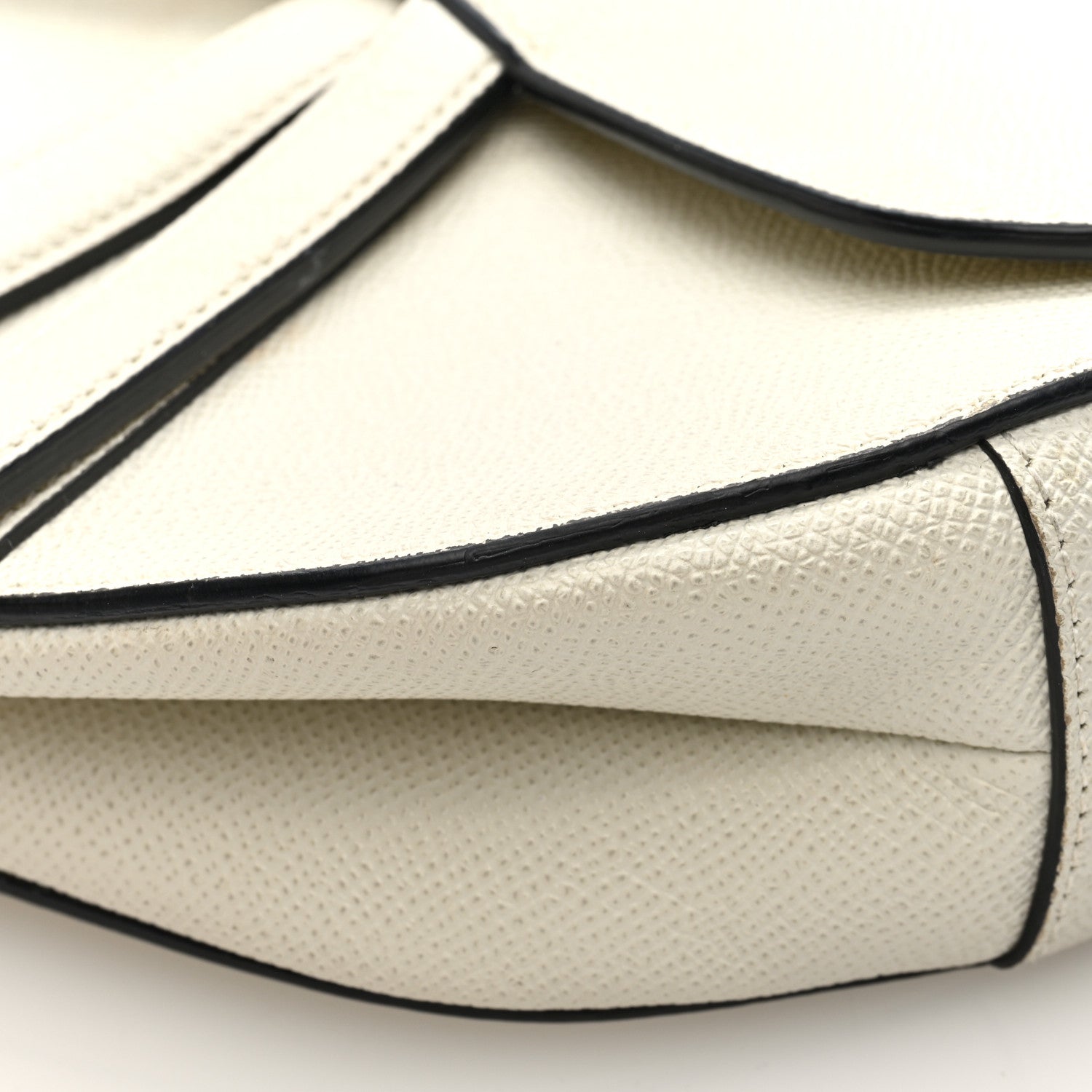 Christian Dior Grained Calfskin Saddle Bag White 10 of 10