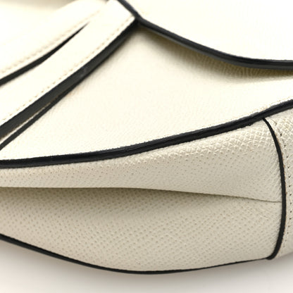 Christian Dior Grained Calfskin Saddle Bag White 10 of 10
