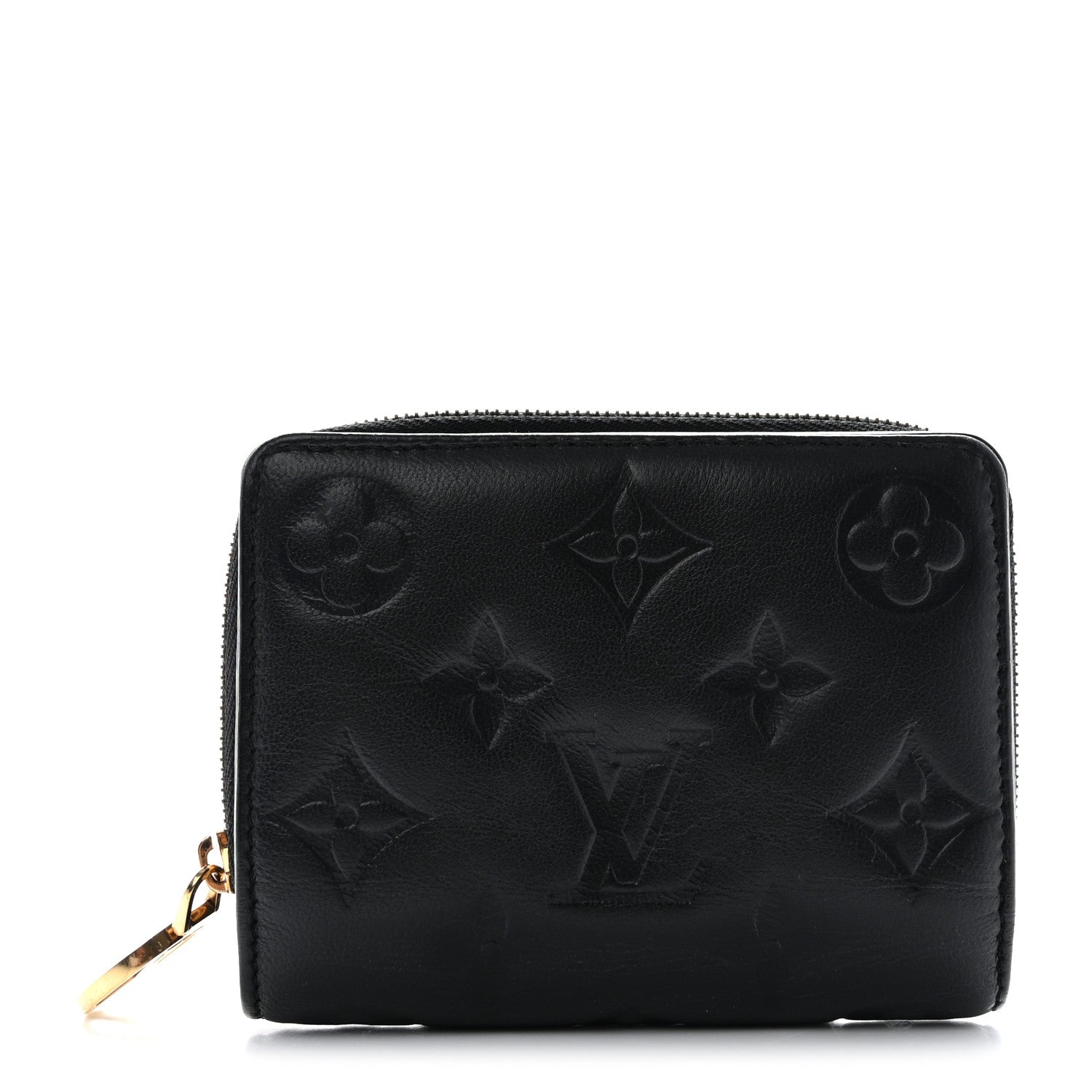 Louis Vuitton Lambskin Embossed Monogram Lou Coussin Wallet Black 1 of 6