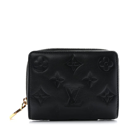 Louis Vuitton Lambskin Embossed Monogram Lou Coussin Wallet Black 1 of 6