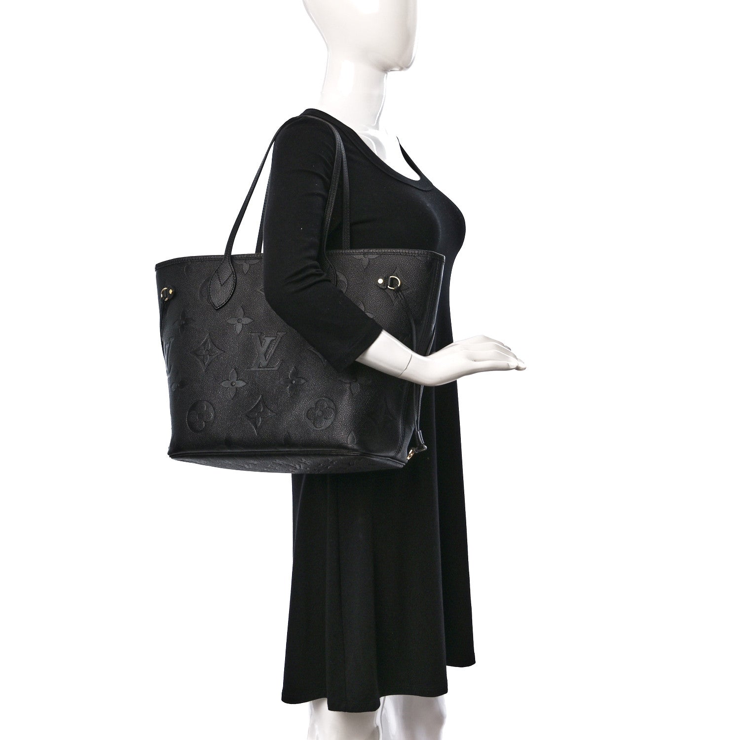 Louis Vuitton Empreinte Monogram Giant Neverfull MM Black 3 of 10