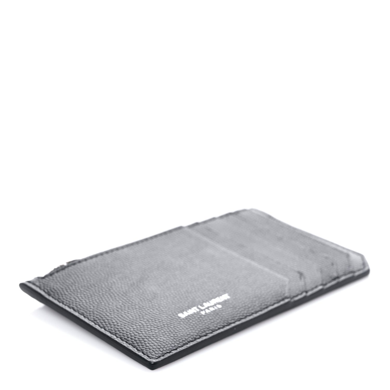 Saint Laurent Grained Calfskin 5 Fragments Zip Pouch Card Holder Black 4 of 8