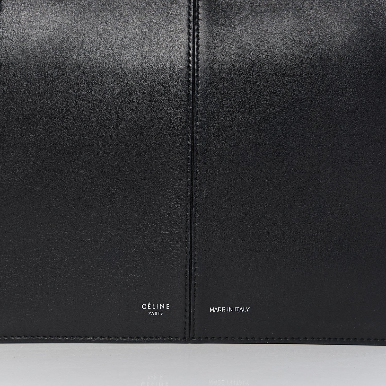 Celine Smooth Calfskin Tri-Fold Clutch on Chain Black 6 of 10