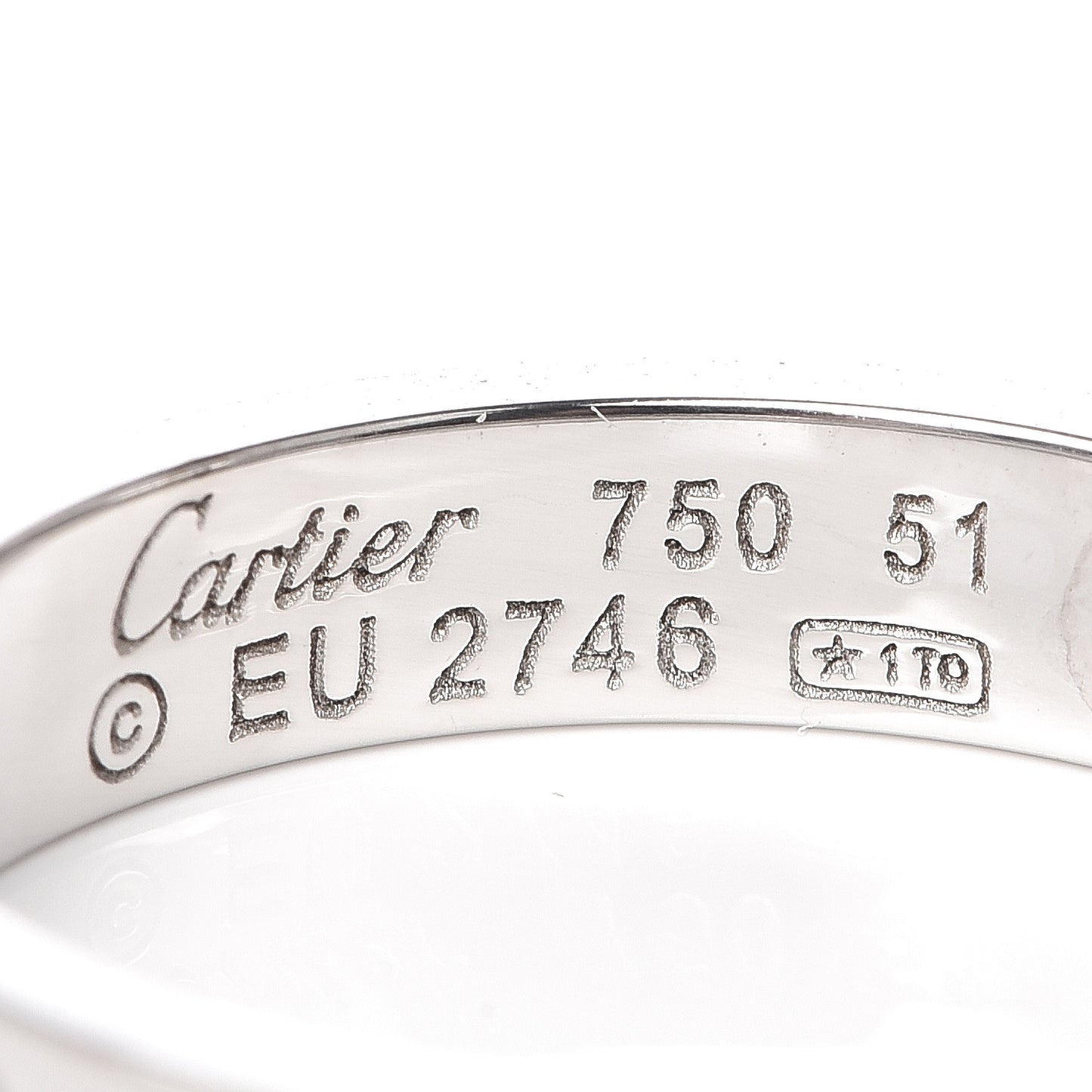 18K White Gold 3.5mm LOVE Wedding Band Ring 51 5.75