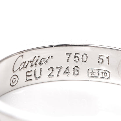 Cartier 18K White Gold 3.5mm LOVE Wedding Band Ring 51 5.75 4 of 4