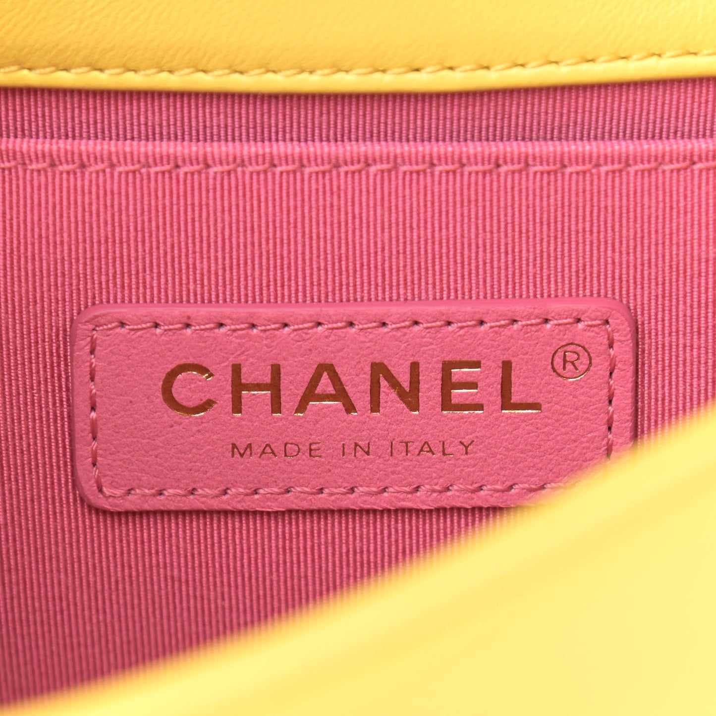 Lambskin Small Entwined Chain Flap Yellow Multicolor