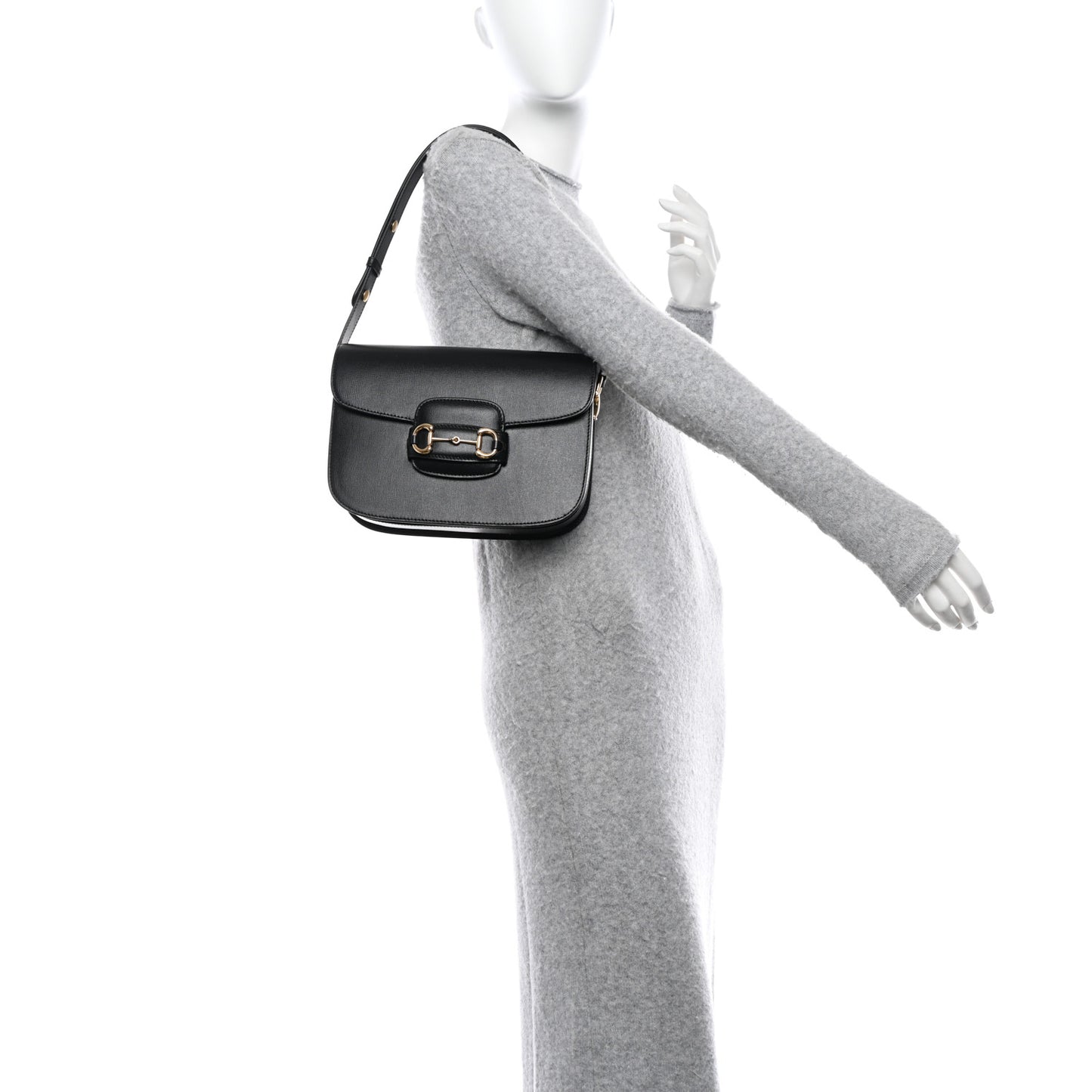 Azalea Calfskin Horsebit 1955 Shoulder Bag Black