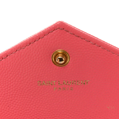 Saint Laurent Grain De Poudre Matelasse Chevron Monogram Chain Wallet Rose Clair 6 of 11
