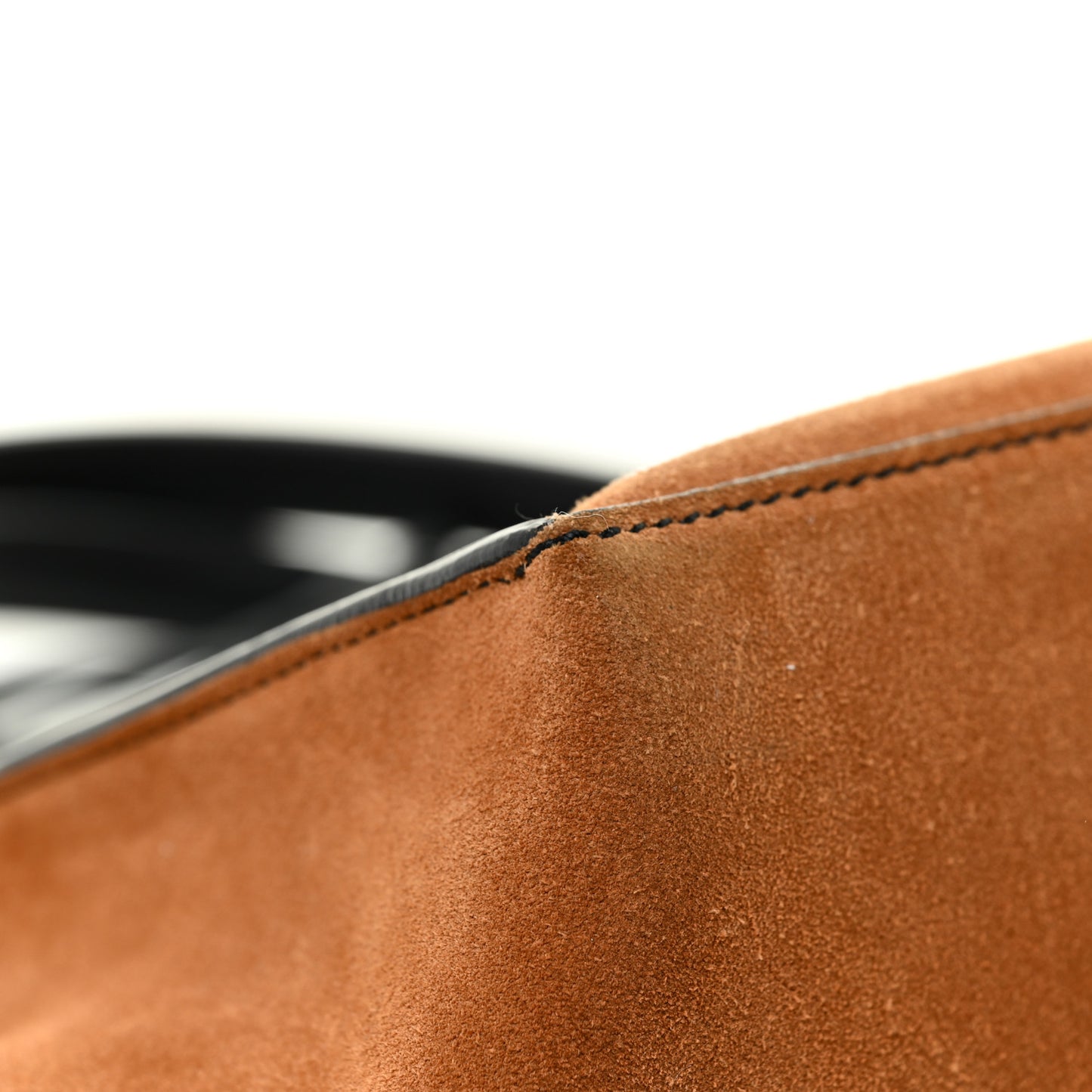 Suede Crochet Curl Satchel Wood
