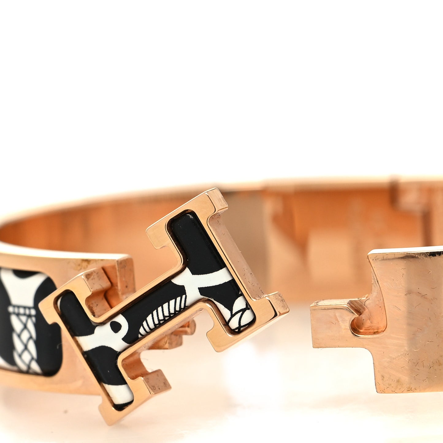Enamel Printed Panoplie Equestre Narrow Clic Clac H Bracelet PM Positif Negatif