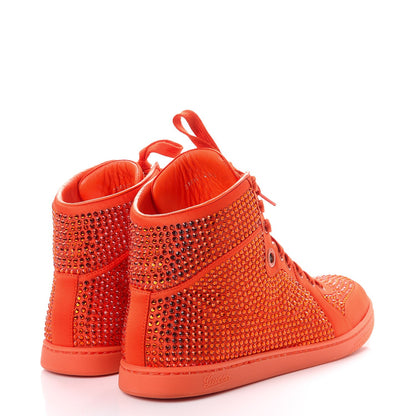 Gucci Satin Crystal High Top Sneakers 41.5 Orange 4 of 12
