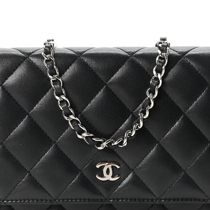 Chanel Lambskin Quilted Wallet On Chain WOC Black 8 of 11