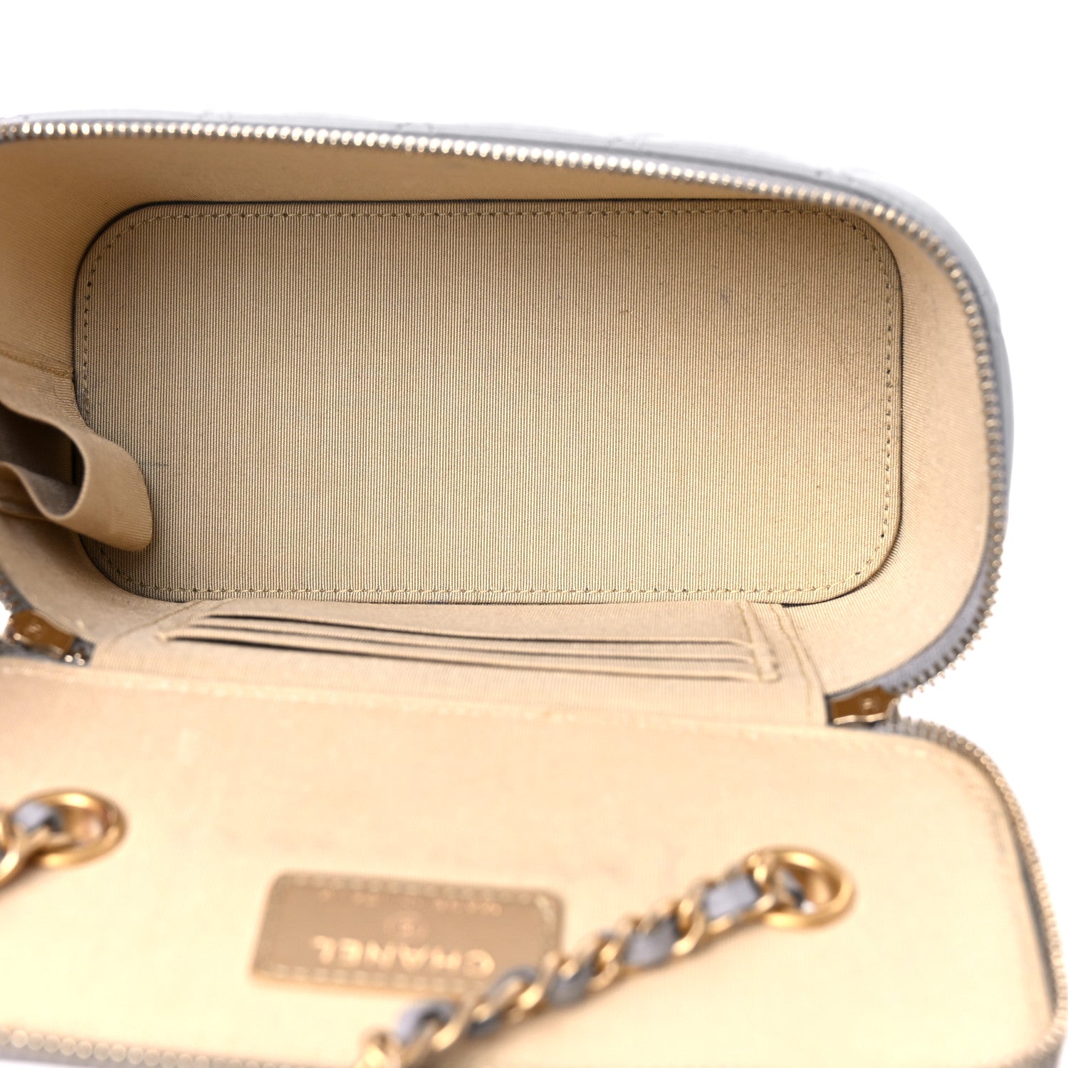 Chanel Lambskin Quilted Small Pearl Crush Vanity Case With Chain Grey 5 of 10