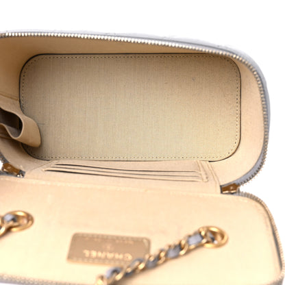 Chanel Lambskin Quilted Small Pearl Crush Vanity Case With Chain Grey 5 of 10