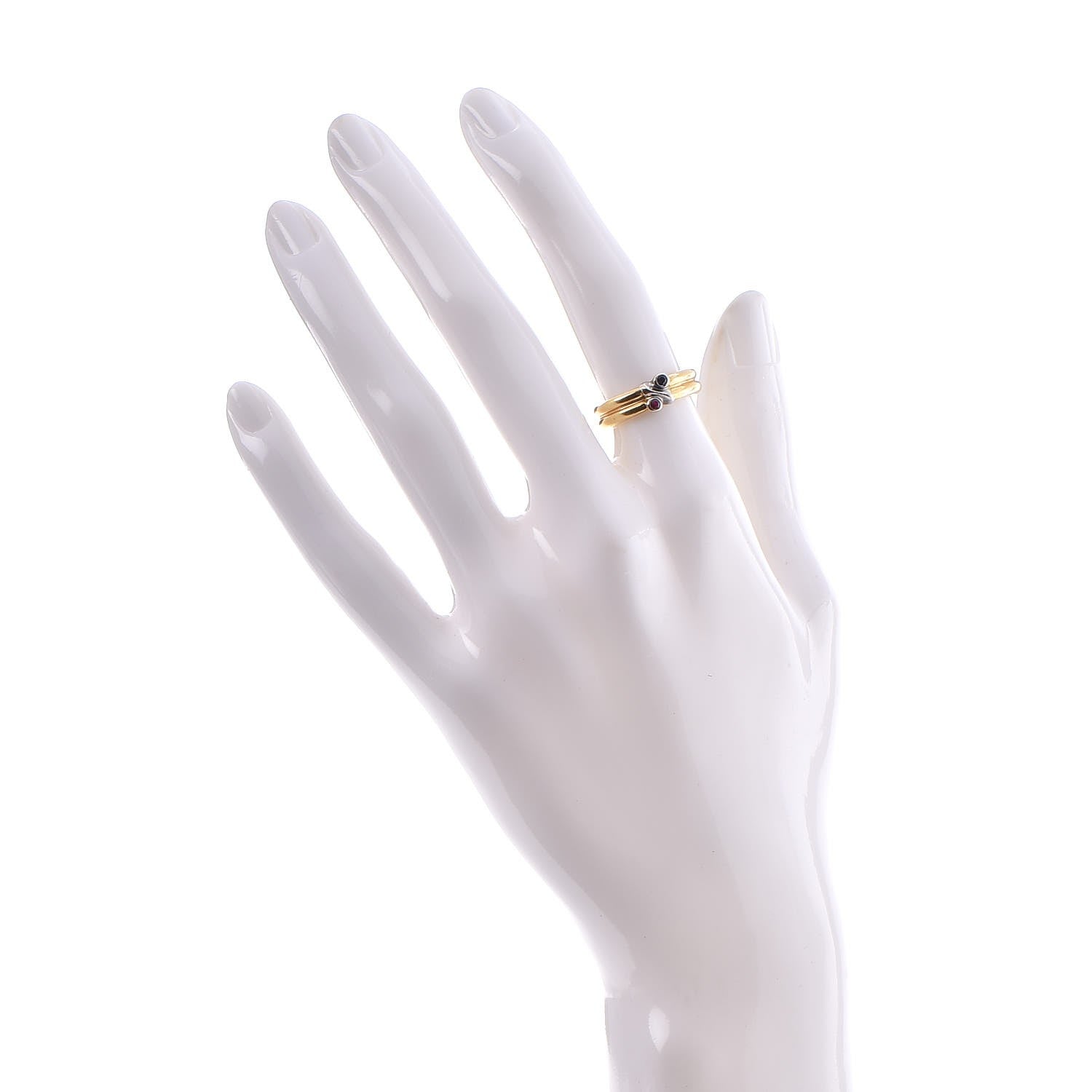 Tiffany 18K Yellow White Gold Sapphire Ruby Ring 50 5.25 2 of 6