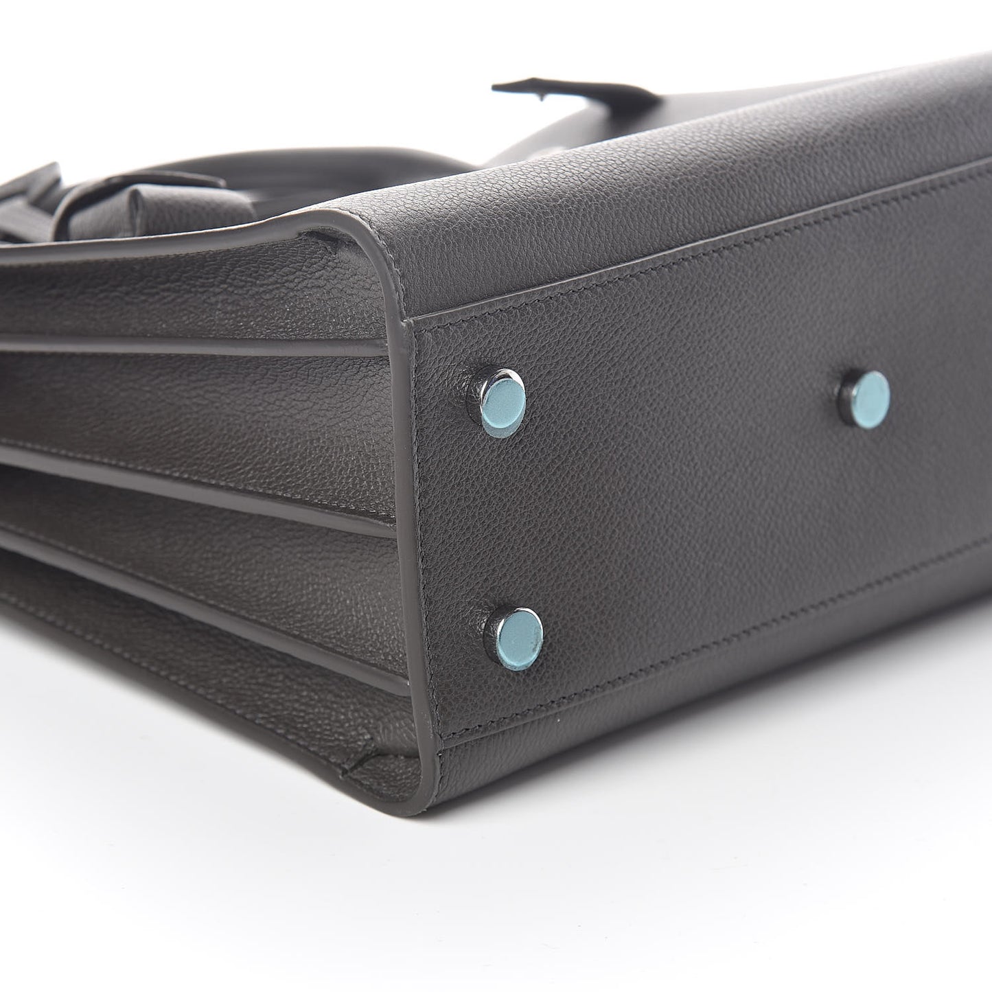 Grained Calfskin Baby Sac De Jour Coal