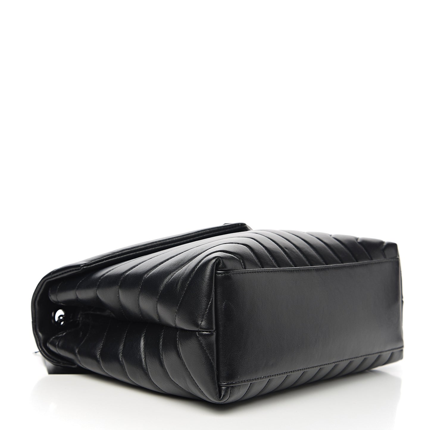 Calfskin Y Quilted Monogram Medium Loulou Chain Satchel Black