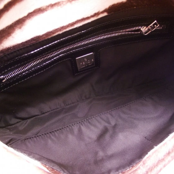 Fendi Calf Hair Zebra Print Baguette Handbag Bag 6 of 14