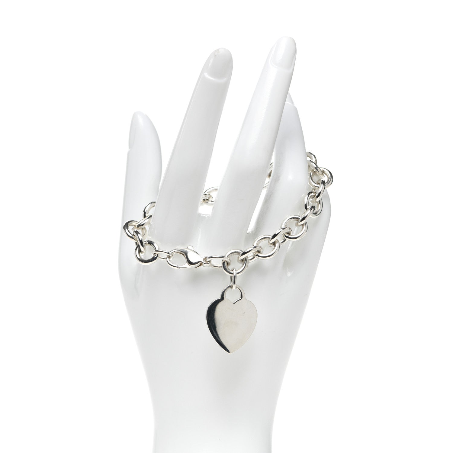 Tiffany Sterling Silver Heart Tag Charm Bracelet 2 of 5