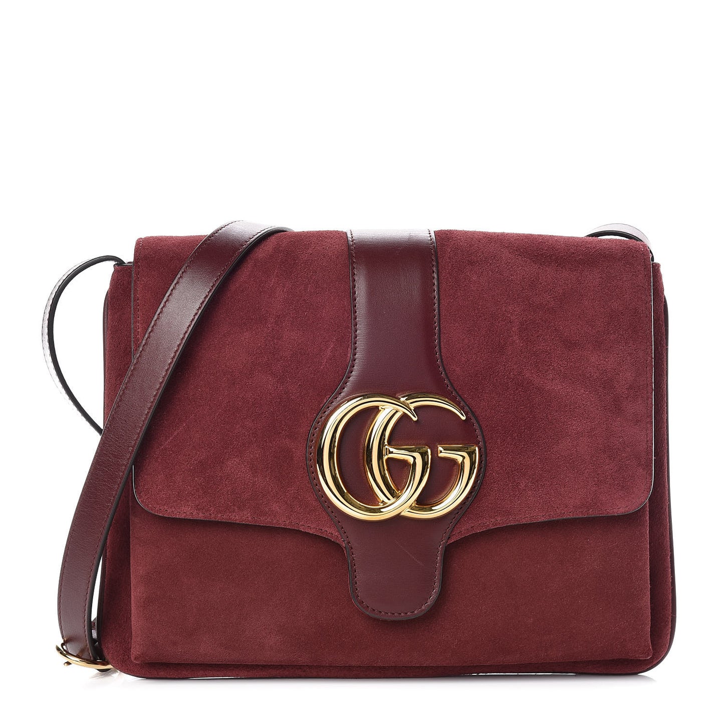 Suede Medium Arli Flap Shoulder Bag Vintage Bordeaux
