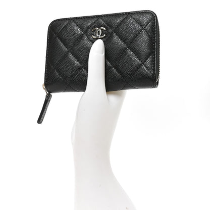Chanel Caviar Quilted Zip Coin Purse Black 2 of 8