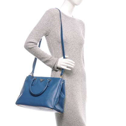 Prada Saffiano Medium Galleria Double Zip Tote Cobalto 2 of 11