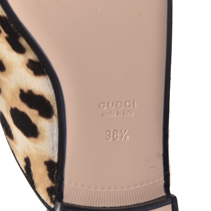 Gucci Calf Hair Leopard Print Womens Princetown Slippers 38.5 Naturale Black 7 of 10