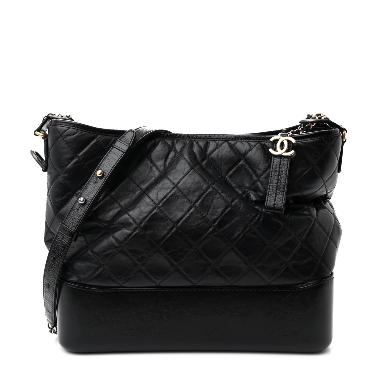 Chanel Aged Calfskin Quilted Large Gabrielle Hobo Black 1 of 10