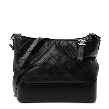 Chanel Aged Calfskin Quilted Large Gabrielle Hobo Black 1 of 10